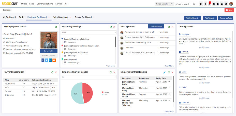 screenshot of Second CRM